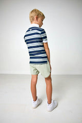navy retro stripe polo shirt