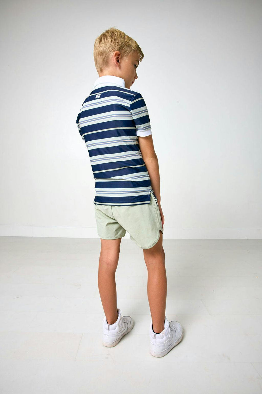 navy retro stripe polo shirt