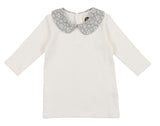 Textured Floral Peter Pan Collar Long Sleeve Shirt