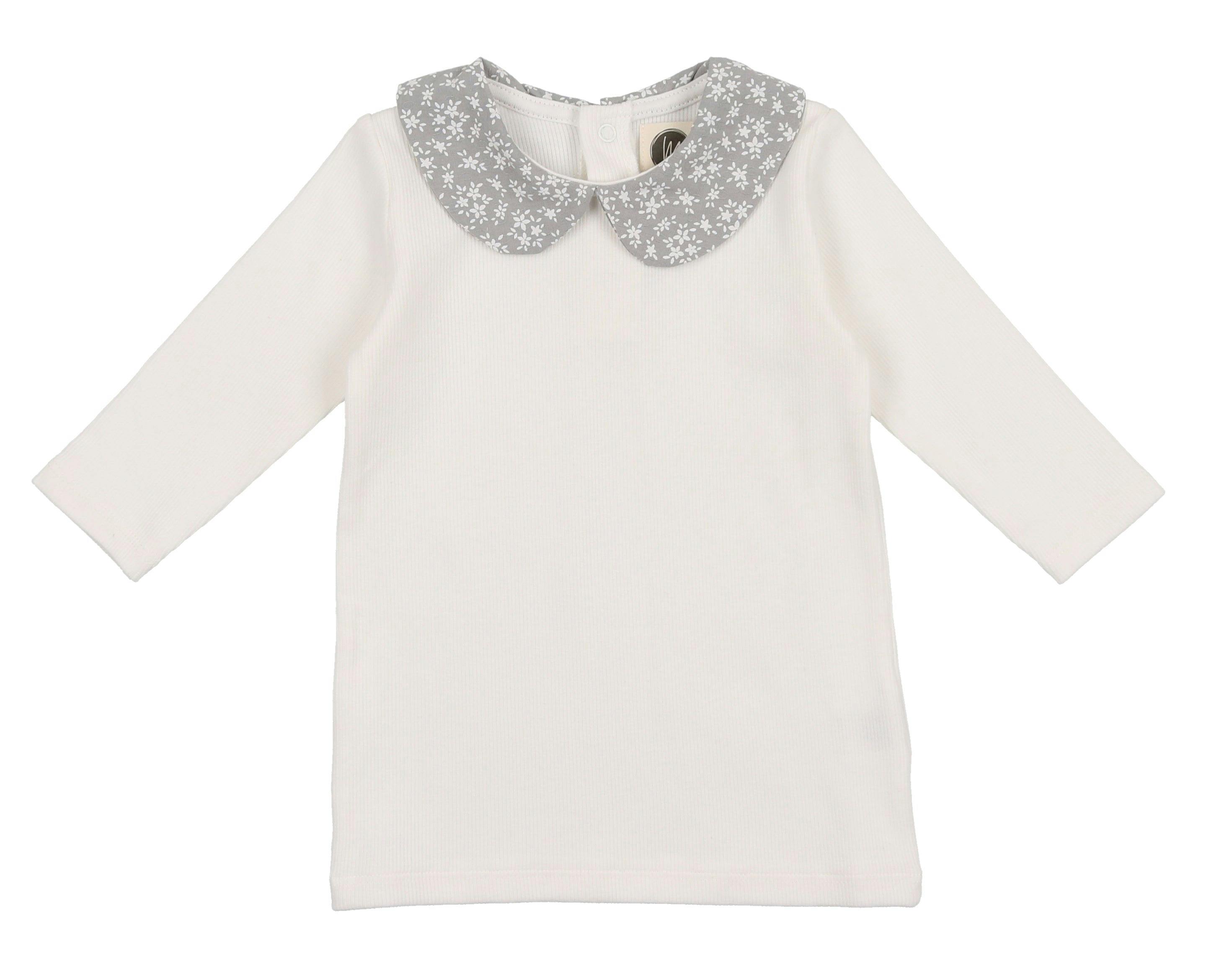 Textured Floral Peter Pan Collar Long Sleeve Shirt