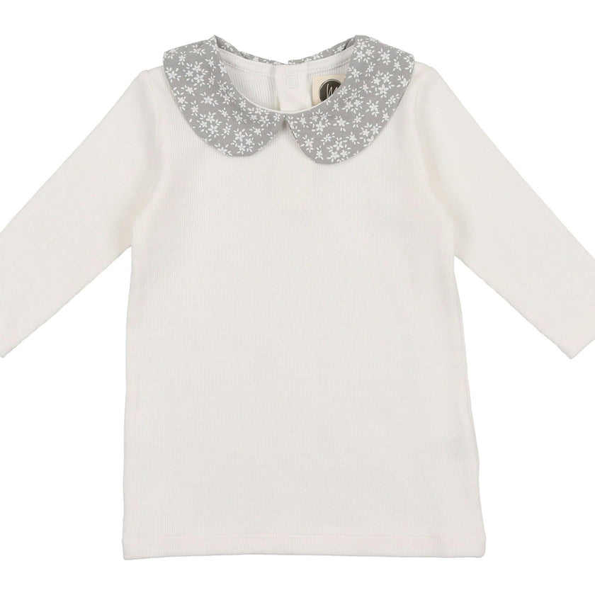 Textured Floral Peter Pan Collar Long Sleeve Shirt