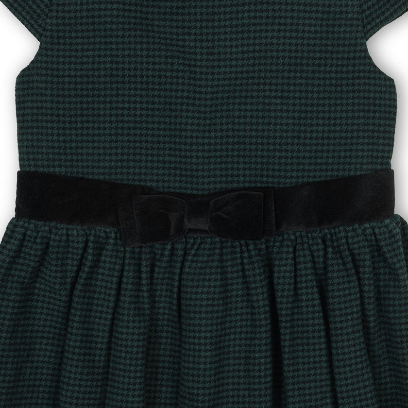 Organic Flutter Sleeve Peter Pan Collar Party Dress, Green
