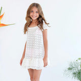 Girl's Eyelet Dress - White