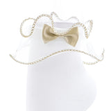Mimi Tutu Gold-Trim Ruffle Ankle Socks with Bow – White or Black