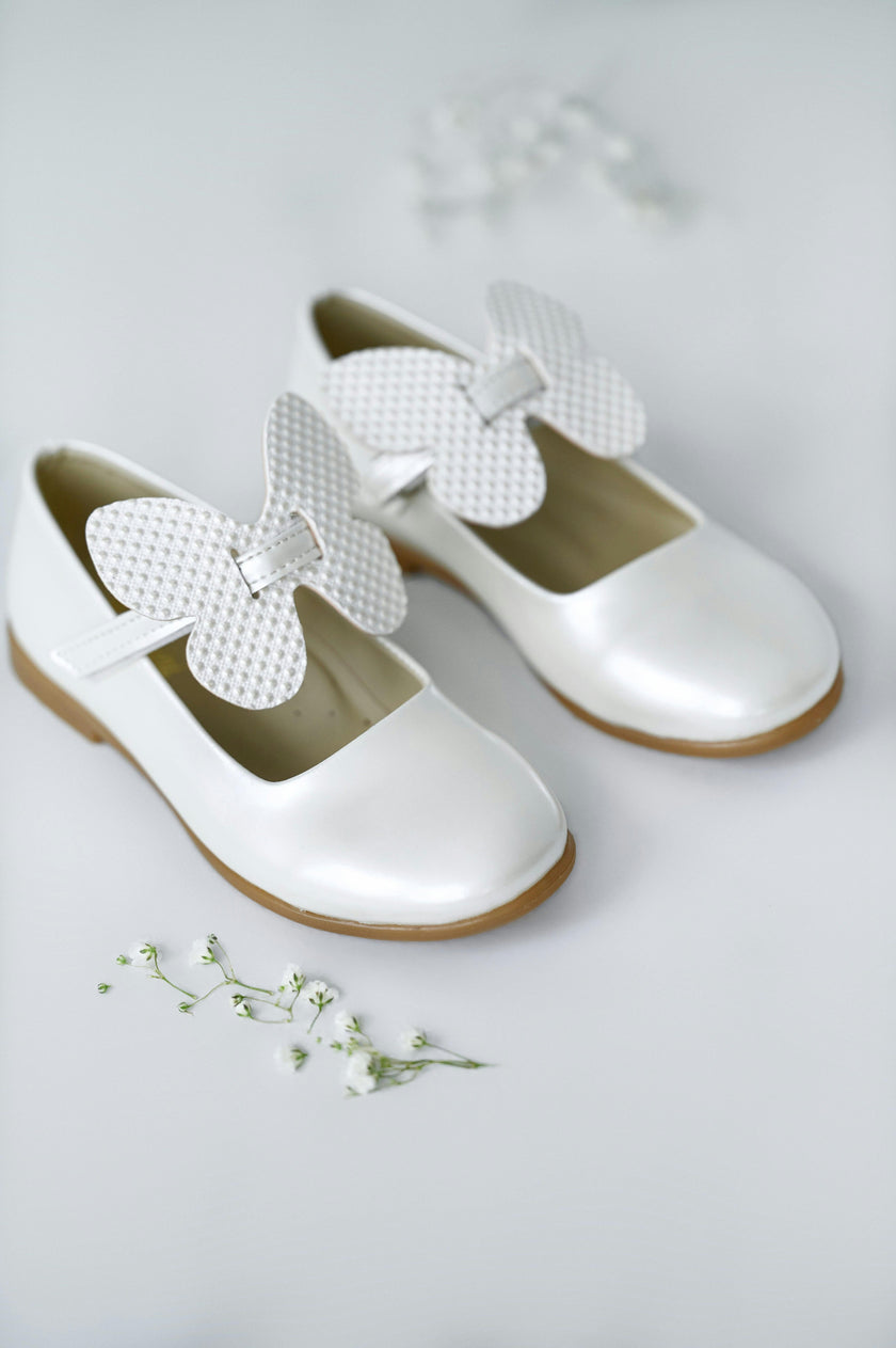 White Shoes With Butterfly