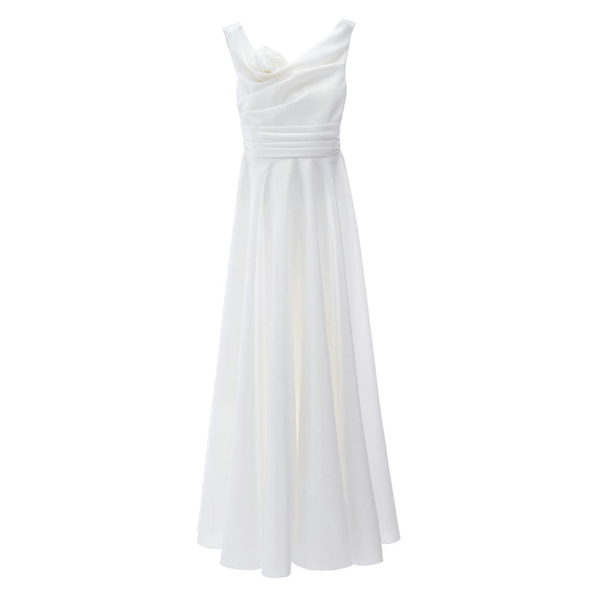 White Lenelle Rose Applique Gown