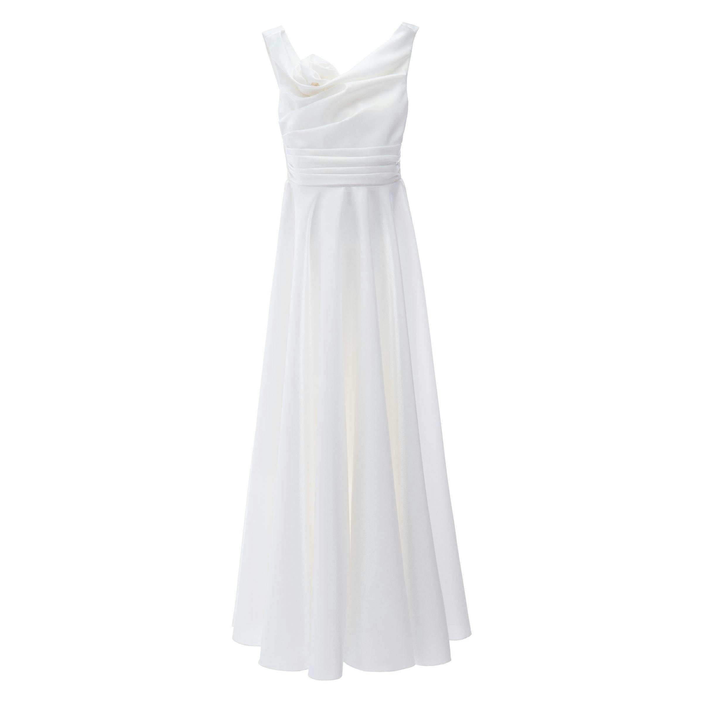 White Lenelle Rose Applique Gown