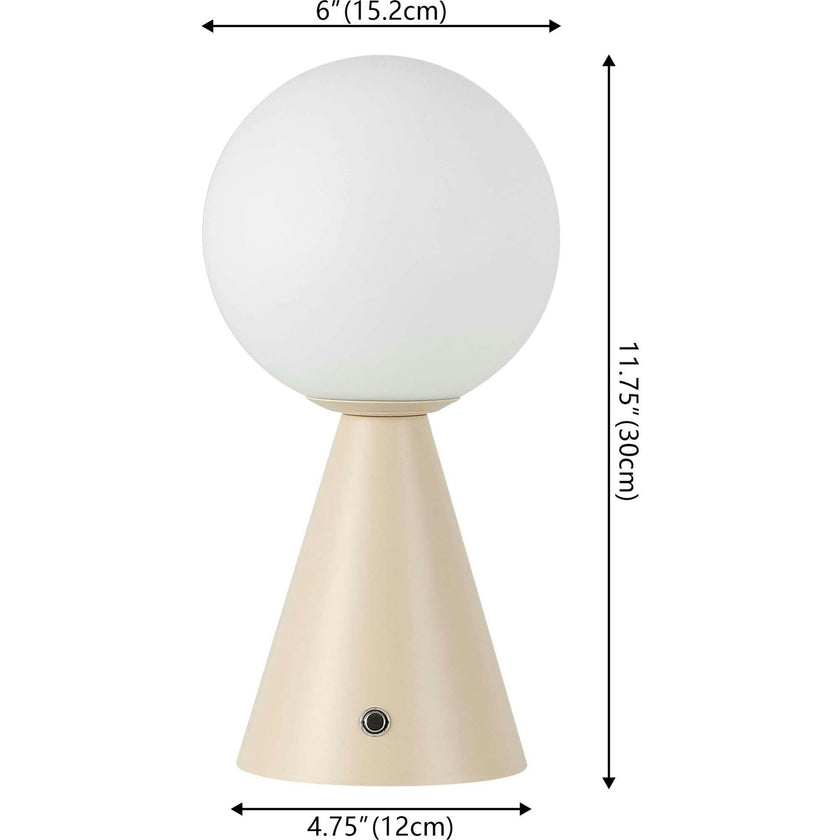 Macie 11.75" Modern Minimalist Globe Rechargeable/Cordless Dimmable Integrated LED Table Lamp with Touch Sensor Set 2