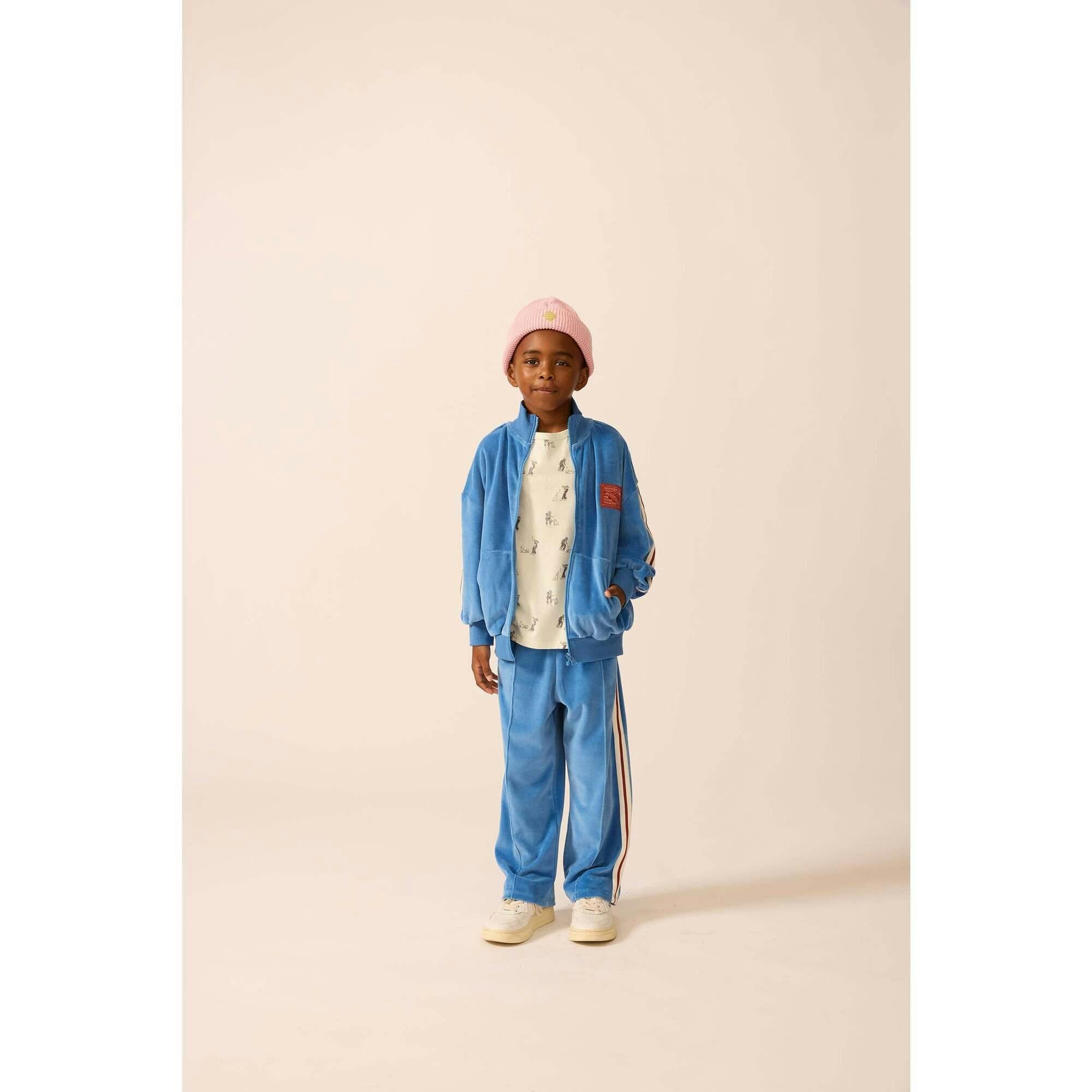 Velour Track Jacket in Blue Note