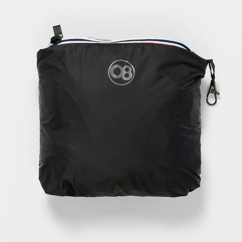 Black Quarter Zip Packable Rain Jacket and windbreaker