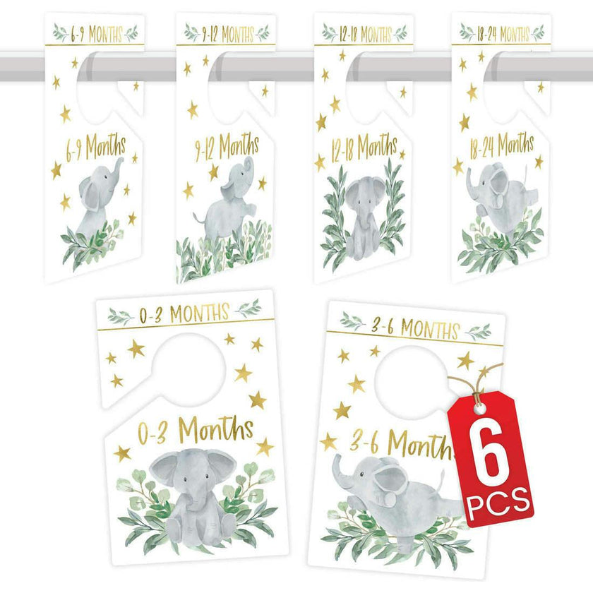 6-Piece Baby Closet Dividers & 20-Piece Baby Milestone Stickers Baby Shower Gift