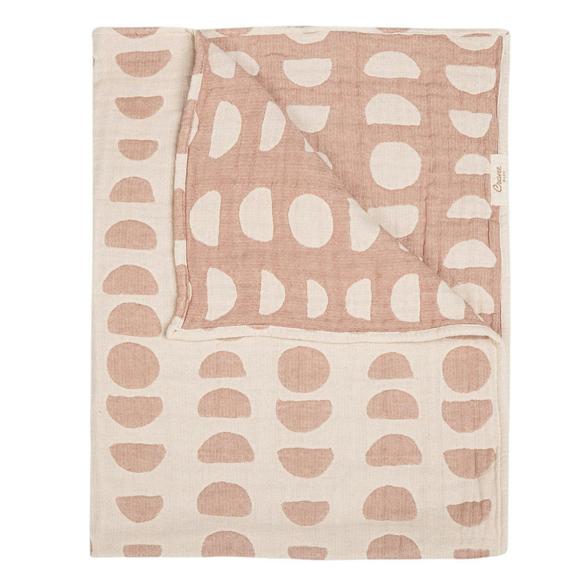 Cotton Jacquard Baby Blanket (Copper Moon Phase)