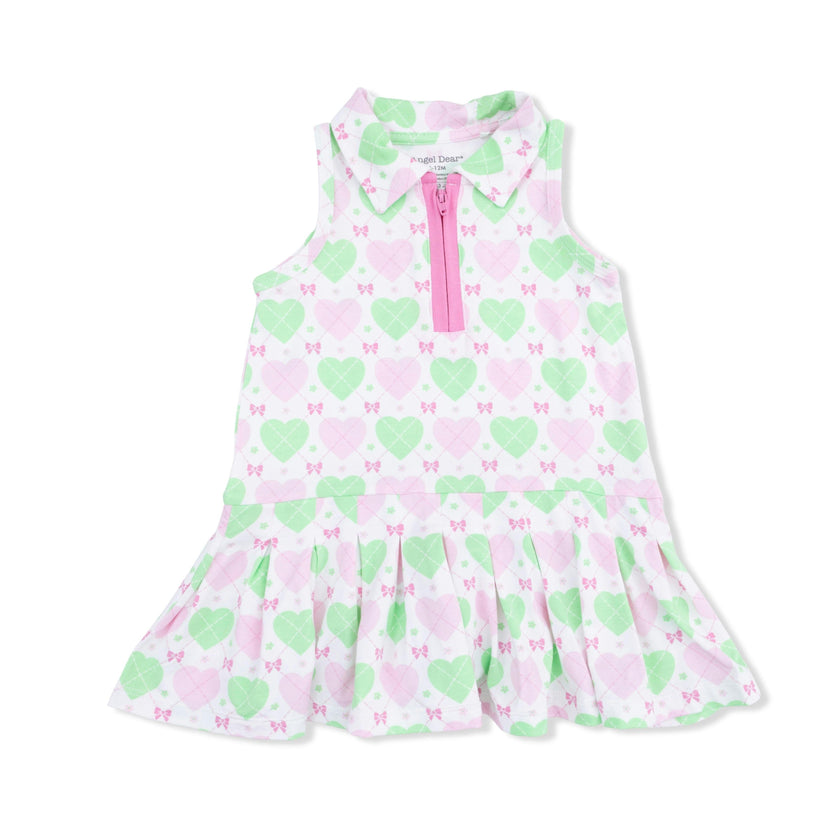 Heart Argyle - Polo Tennis Dress with Cartwheel Short