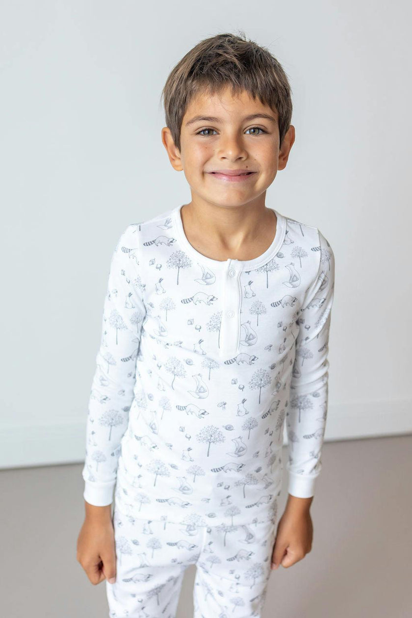 Roller Pups Boy Pima Cotton Kids Long Pajama Set
