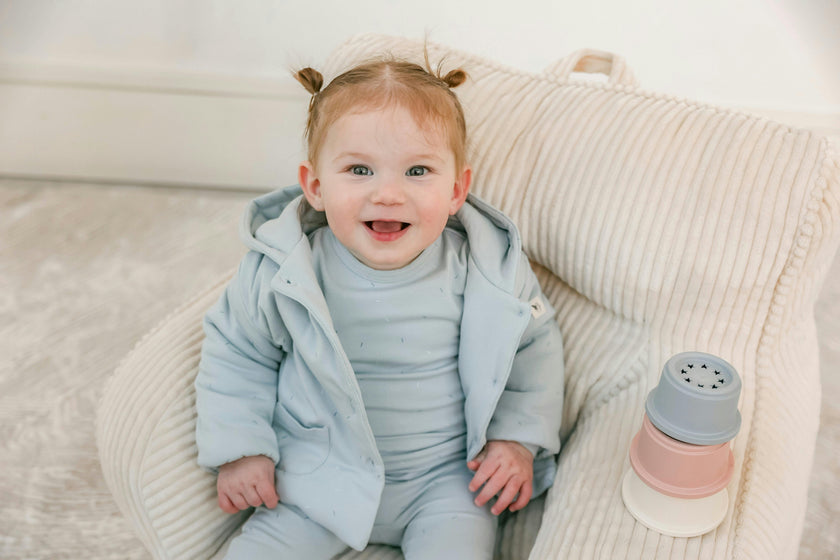 Sprinkle Print Snap Front Romper and Hat Two Piece Set