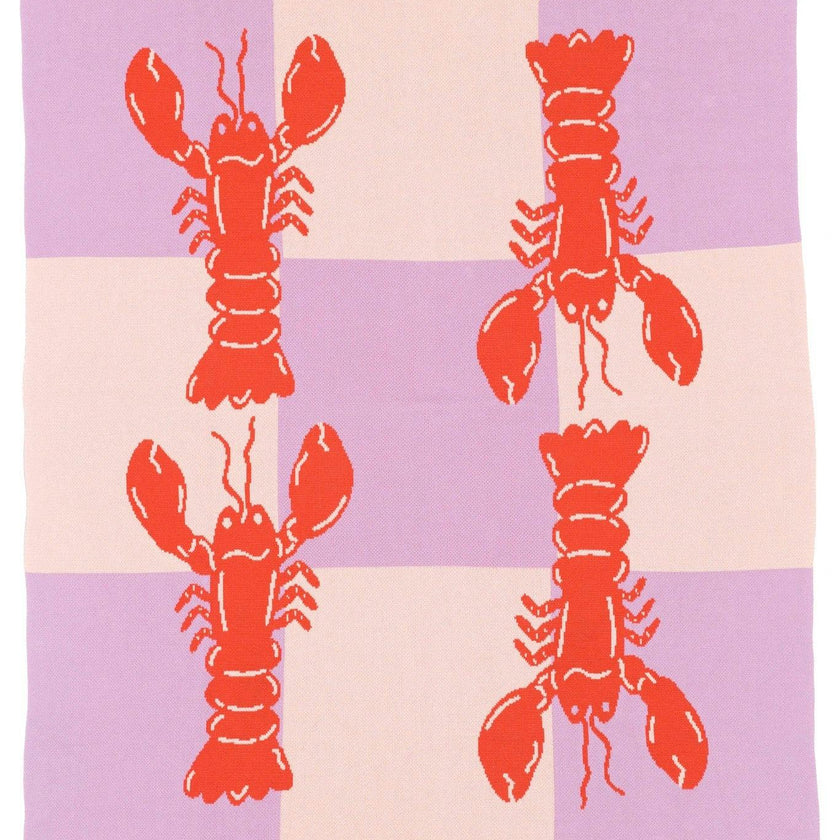 Lobster Tile Knit Blanket