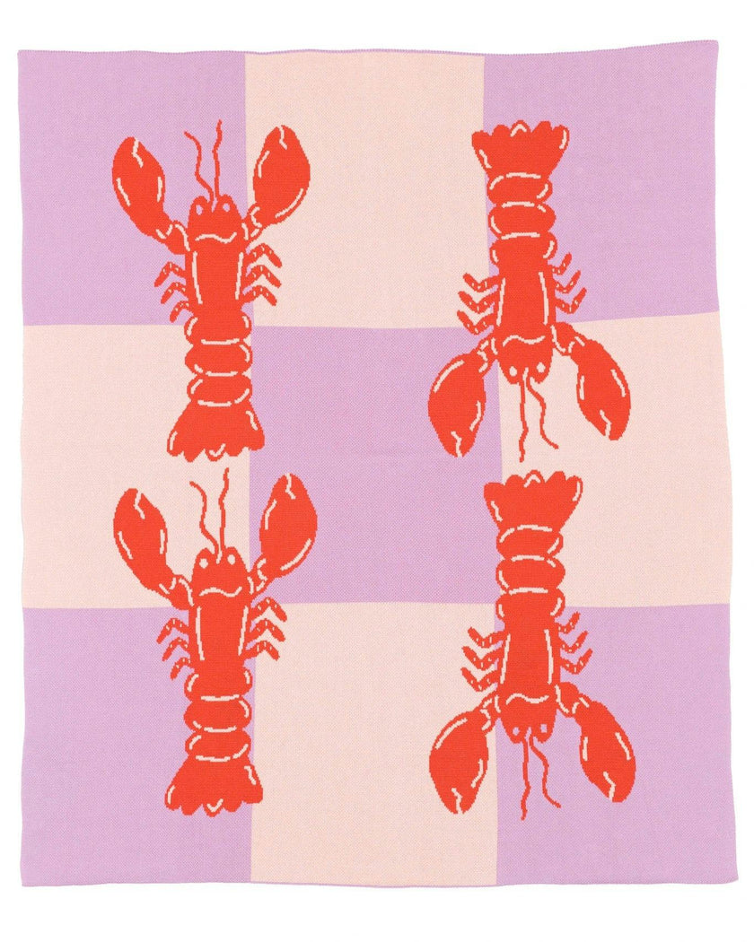 Lobster Tile Knit Blanket