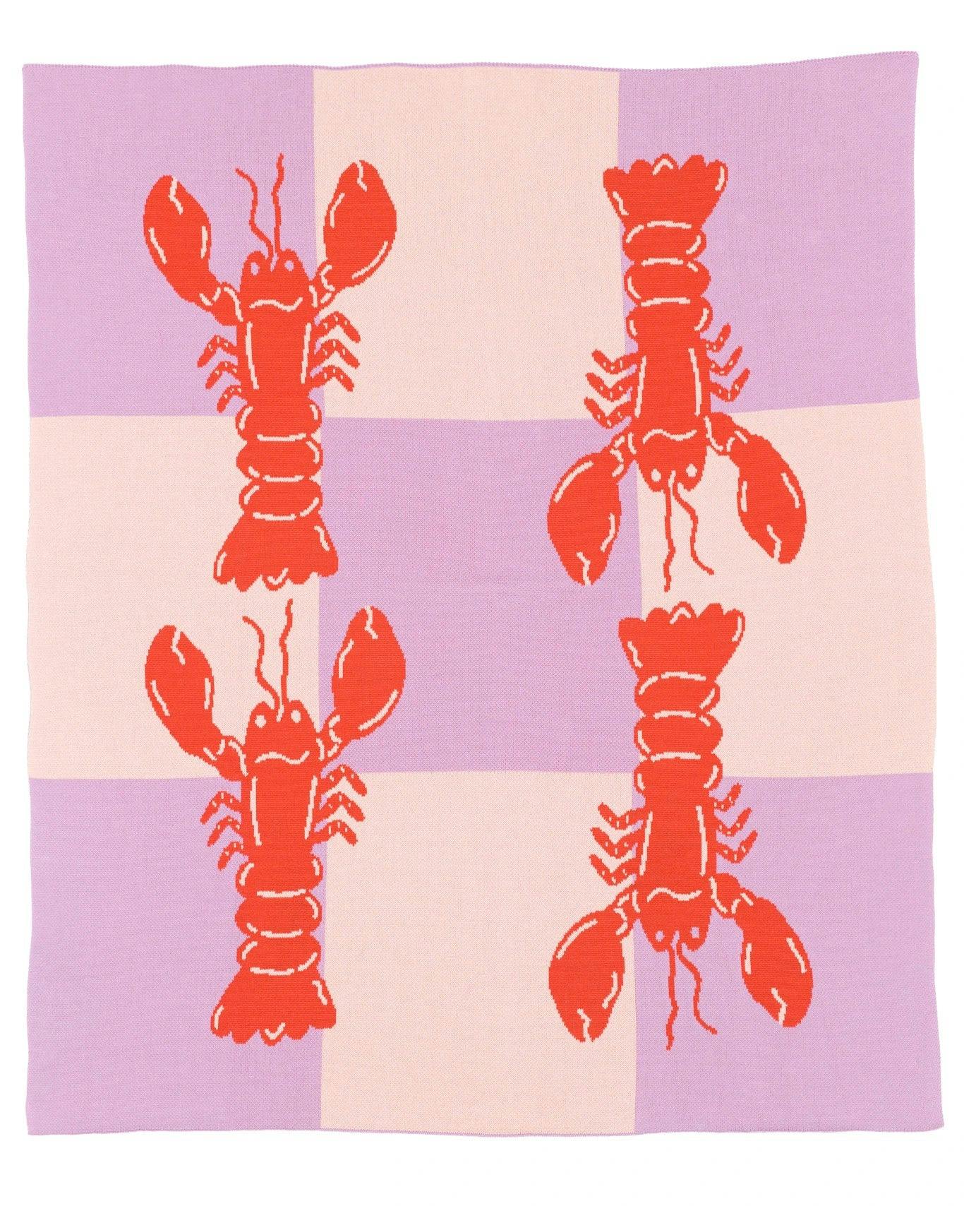 Lobster Tile Knit Blanket
