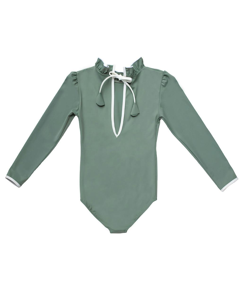 Sofia Surf Suit in Sage Green & Ivory