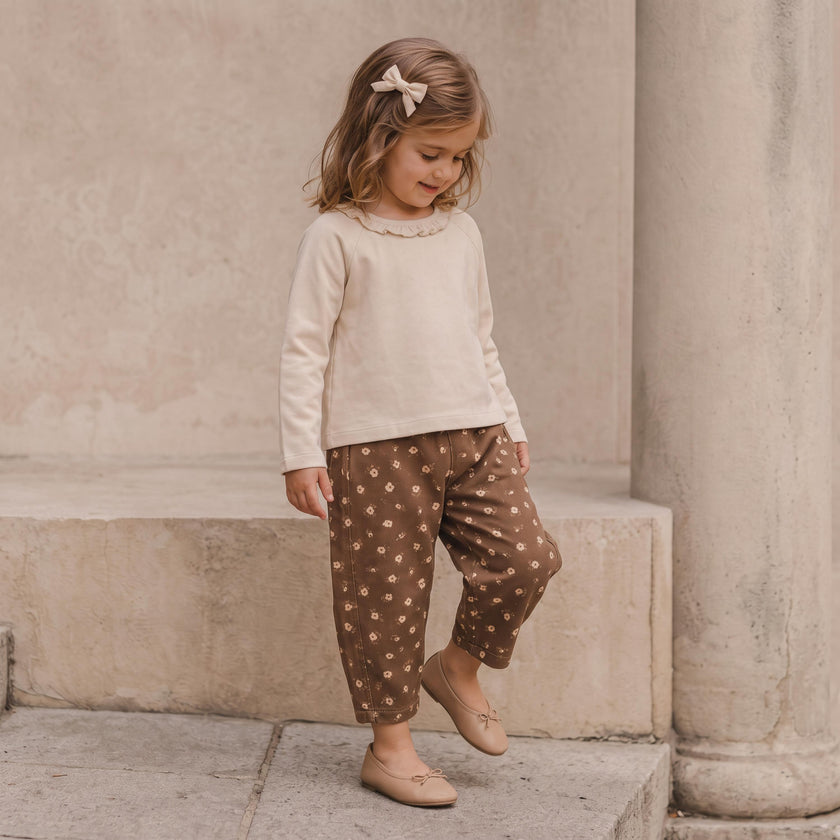Organic Twill Barrel Pants - Primrose