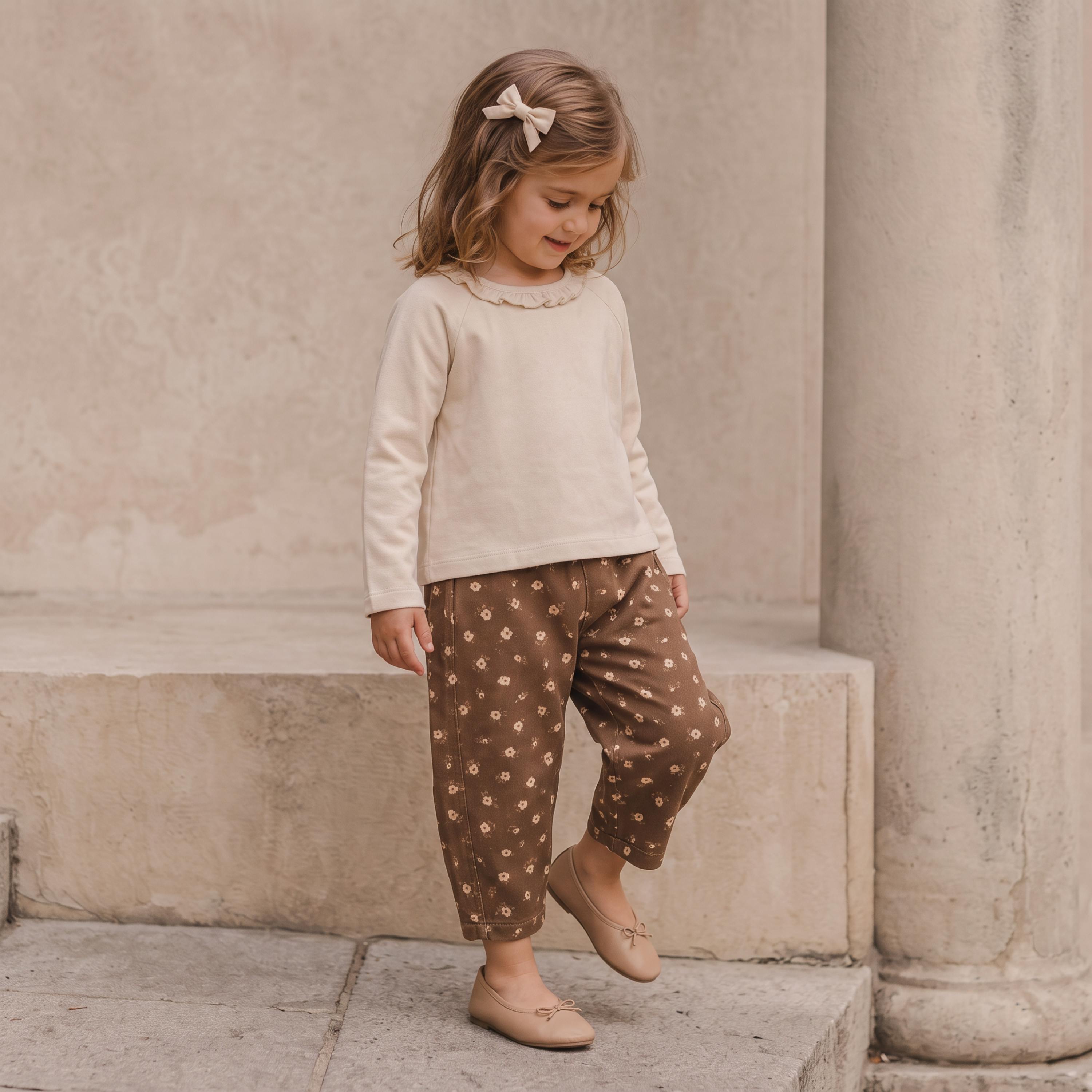 Organic Twill Barrel Pants - Primrose