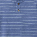 Striped Textured Henley Tee