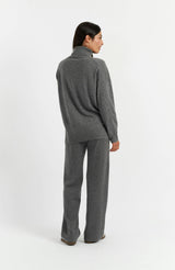 Wool & Cashmere Wide Leg Track Pant