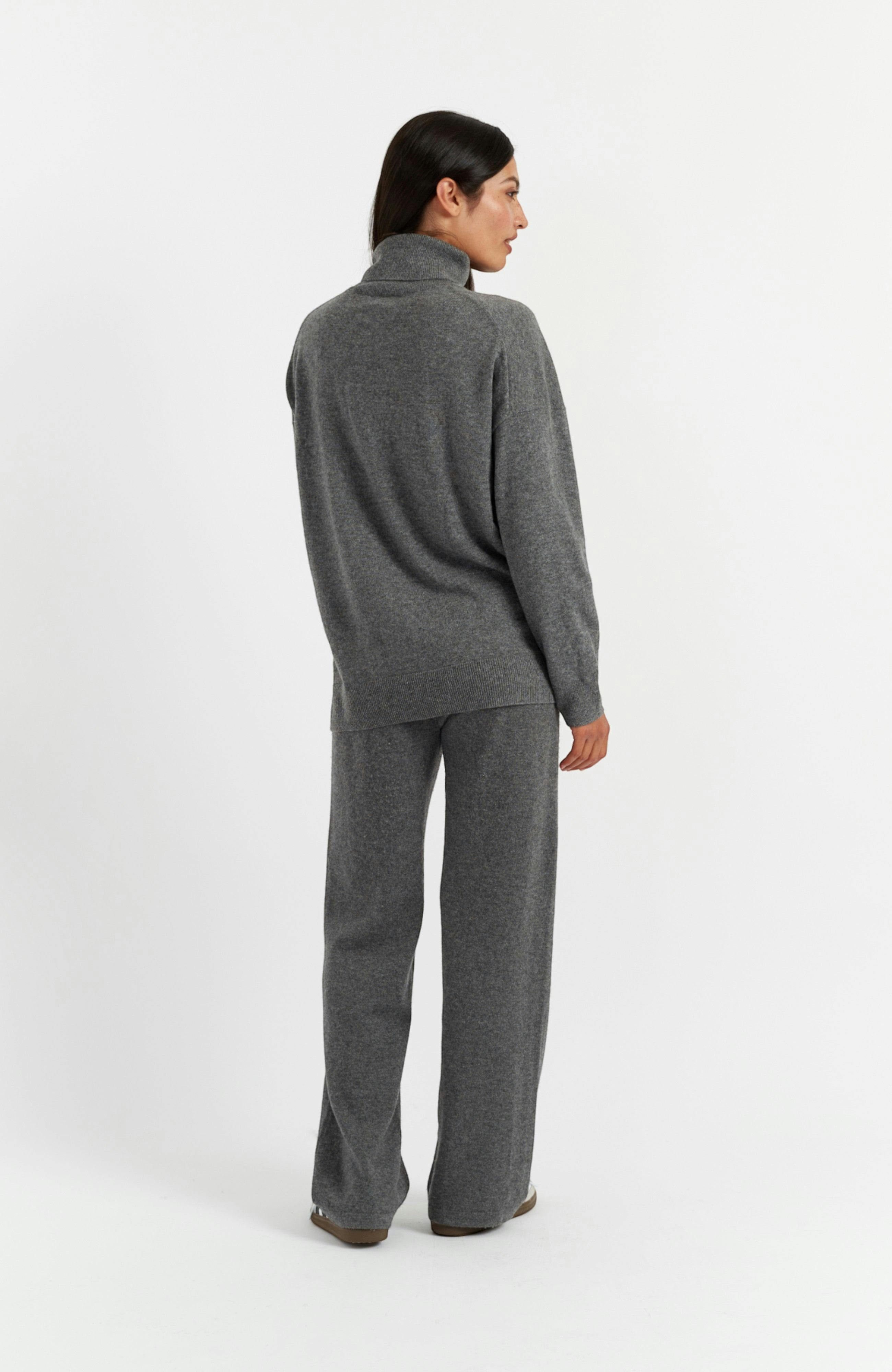 Wool & Cashmere Wide Leg Track Pant