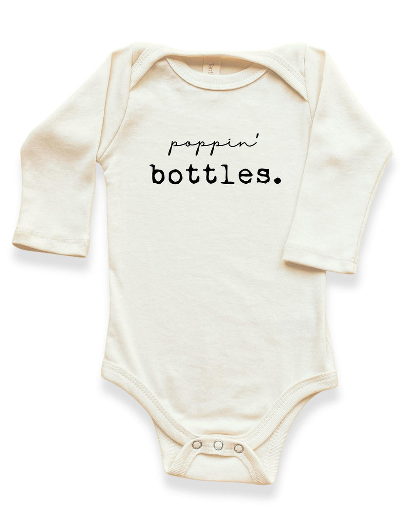 Poppin Bottles Organic Baby Bodysuit Long Sleeve