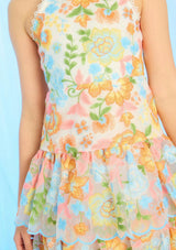 Bianca Embroidered Frill Maxi Dress