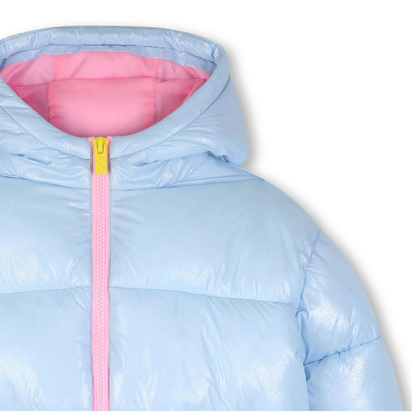 Blue Sequin Pocket Puffer