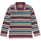 Long Sleeve Striped Polo, Grey