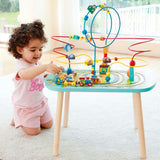 Hape: Twisting Railway Maze Table - Wooden Animal Graphics Maze Toy