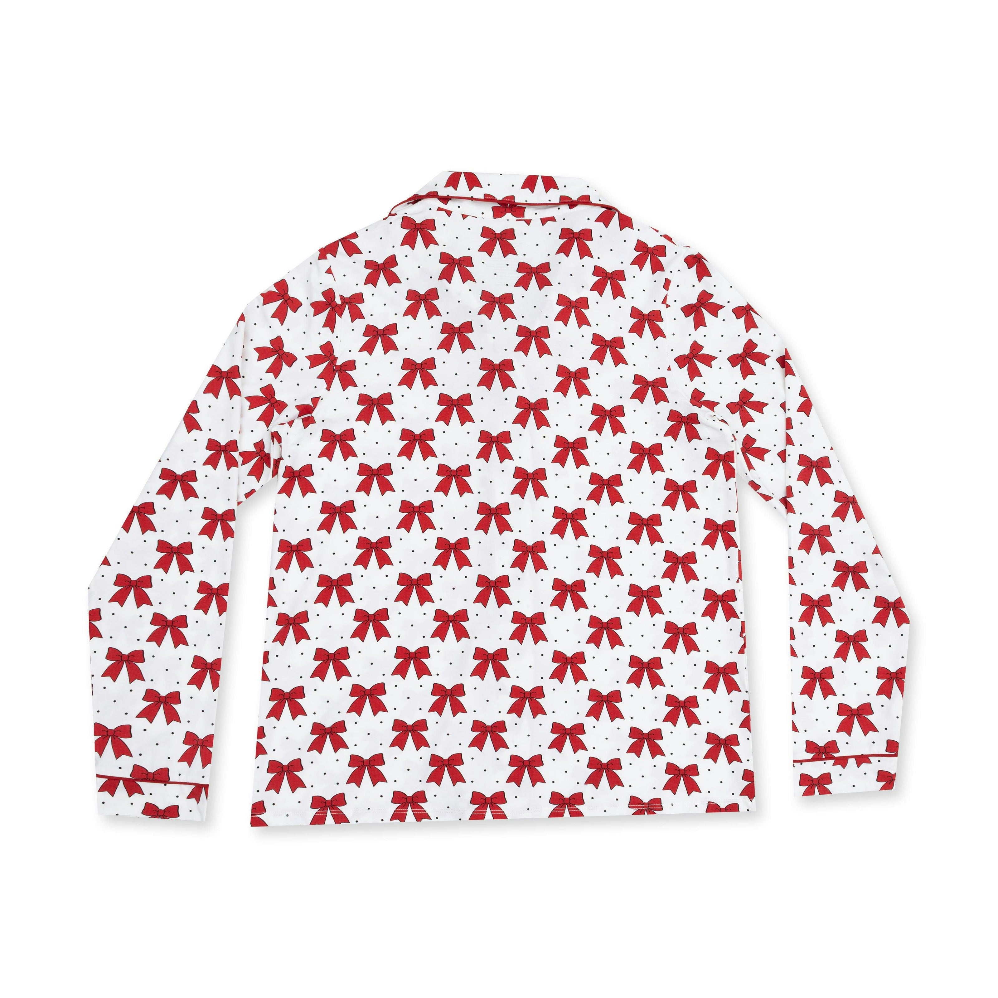 Festive Bows - Adult Long Sleeve Coat Style with Pants