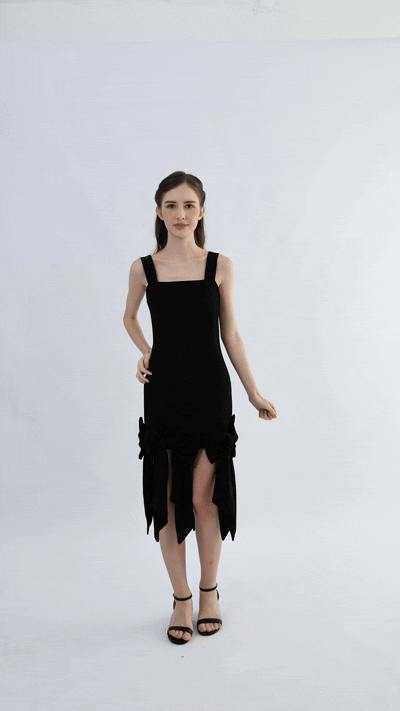 Black Elliston Bow-Tail Dress