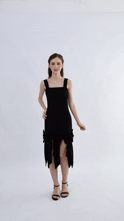 Black Elliston Bow-Tail Dress