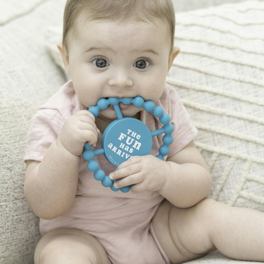 Fun Has Arrived Beaded Round Grip Silicon Teether