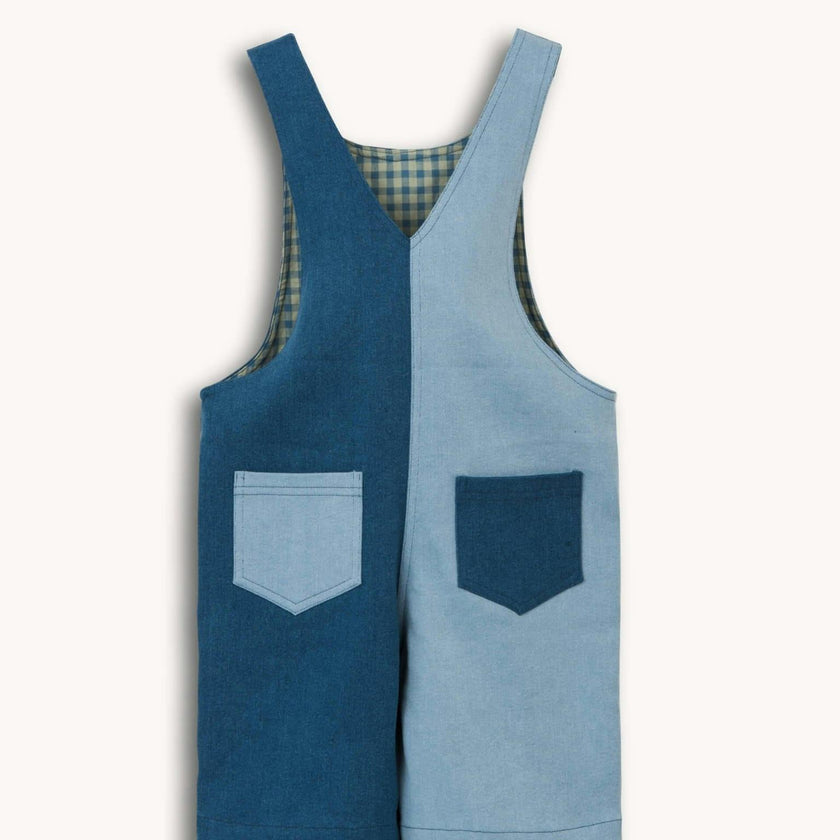 children's short dungaree - blue denim