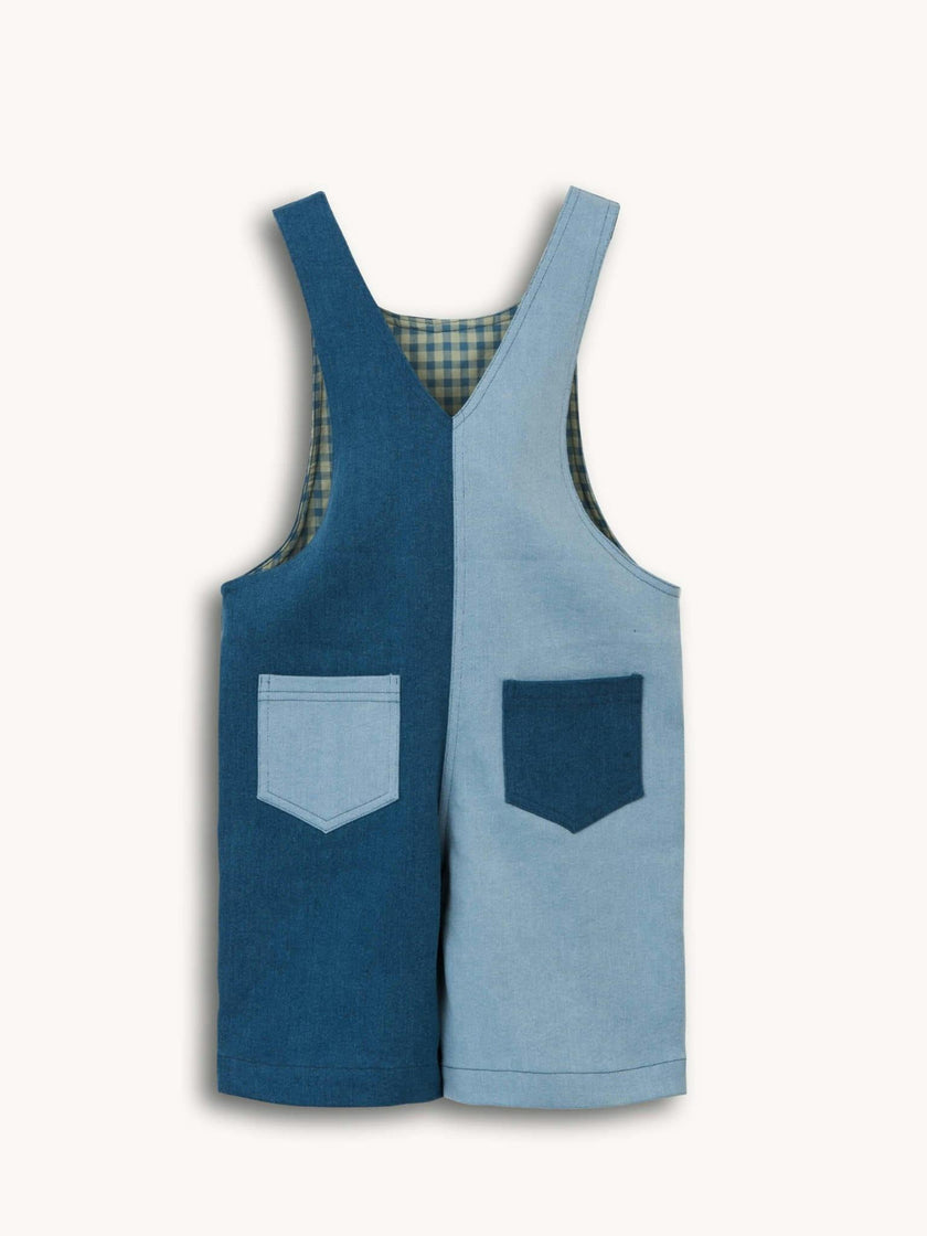 children's short dungaree - blue denim