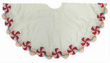 LIMITED EDITION Candy Swirl Hand Beaded Christmas Tree Skirt