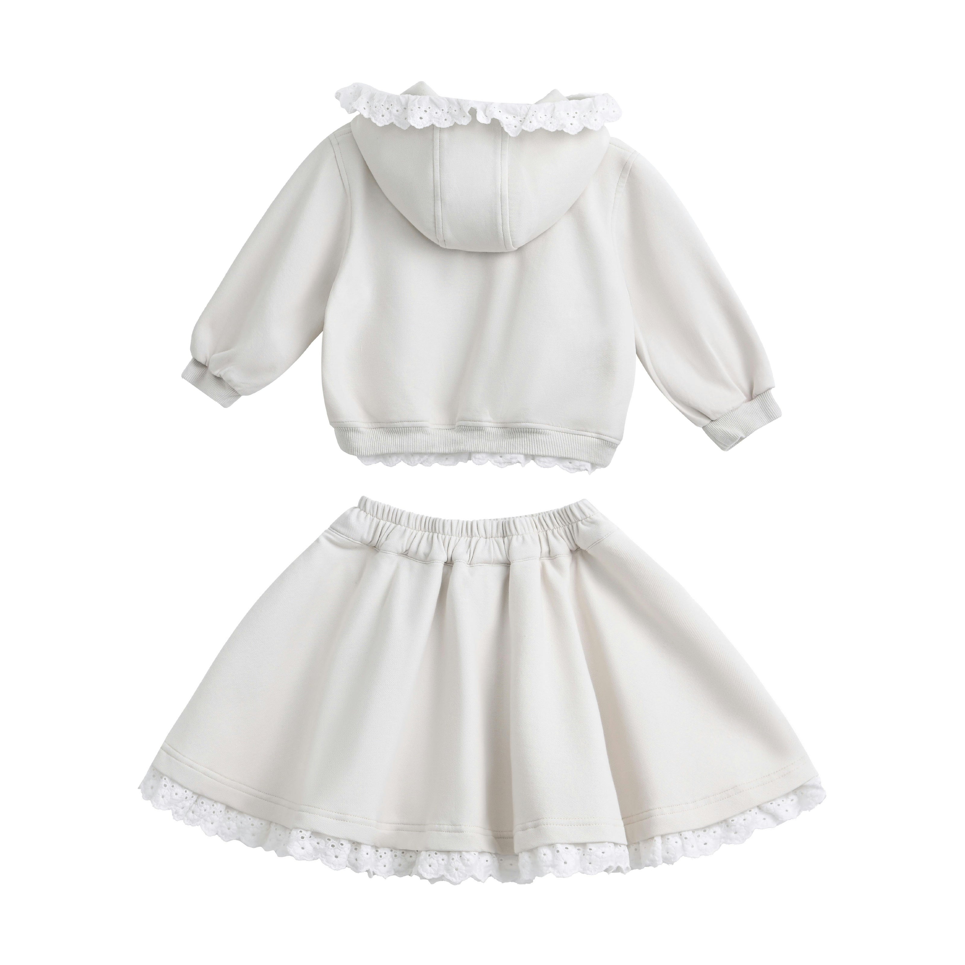 Cream Ruffle Skirt Set
