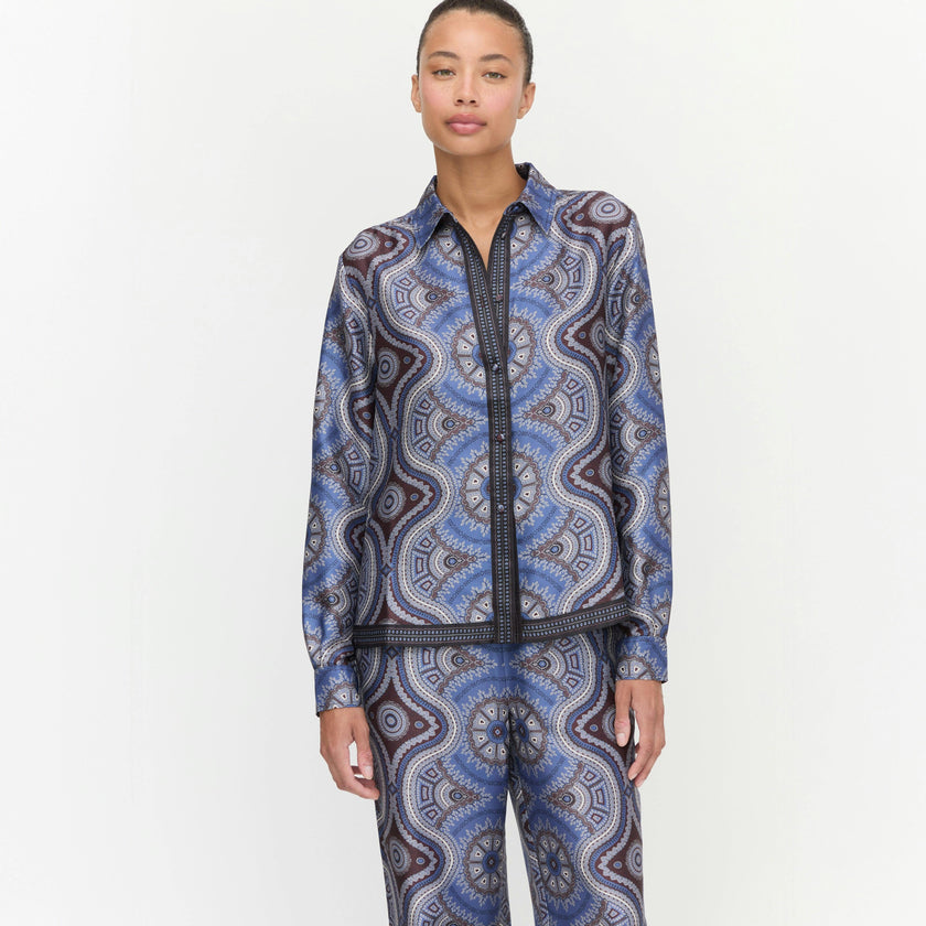 The Liv Top - Brown Cobalt Medallion