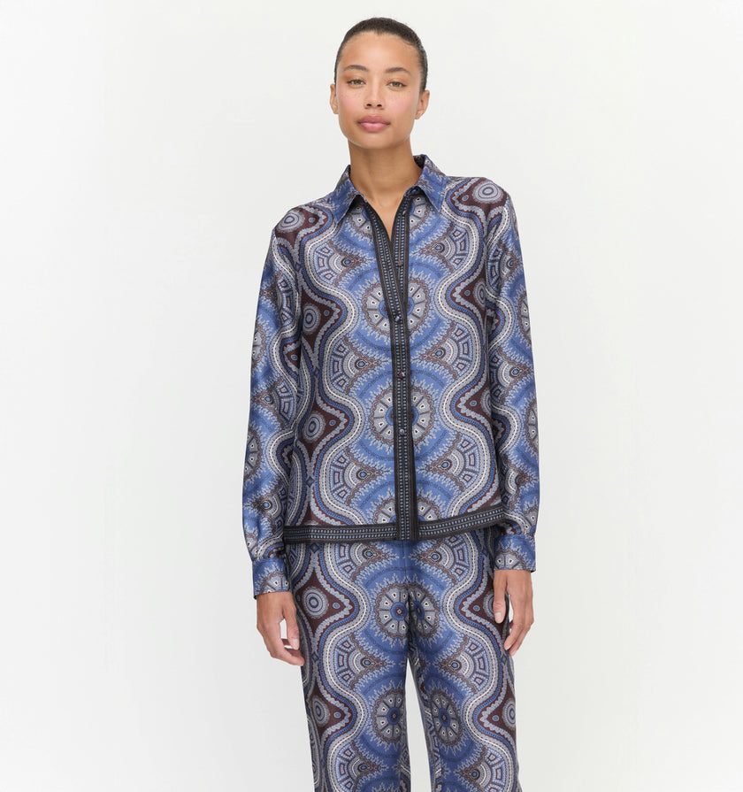 The Liv Top - Brown Cobalt Medallion
