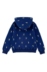 Soft Fleece Zip Up, Navy Lightning