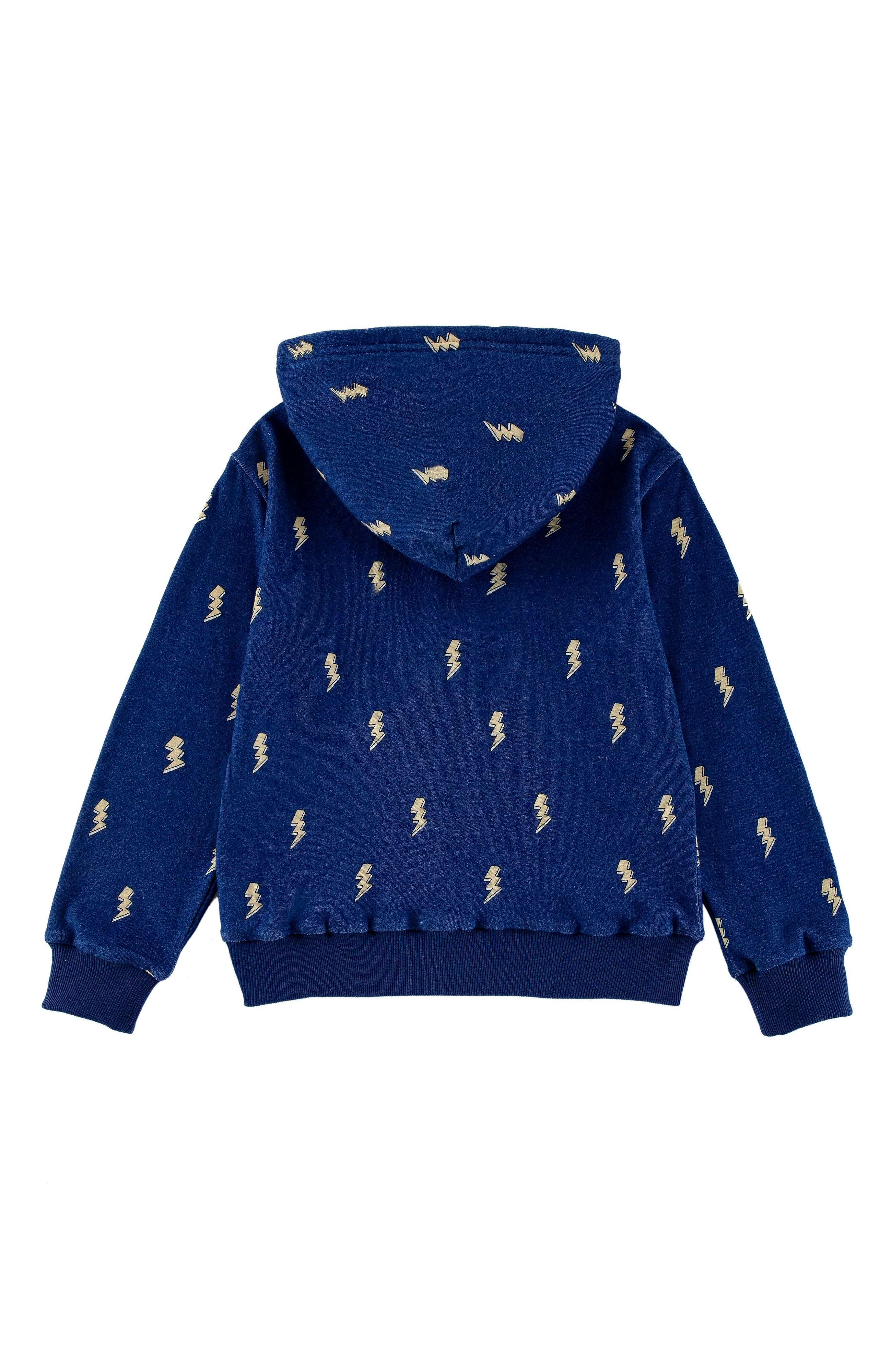 Soft Fleece Zip Up, Navy Lightning