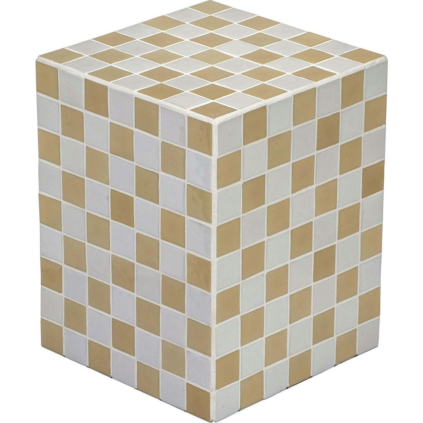 Callista 18" Modern Bohemian Ceramic Tiled Rectangle End Table