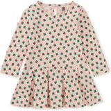 Long Sleeve Pleated Skater Dress, Pink