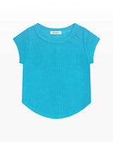 Rayon Rib Exposed Cap Sleeve Tee