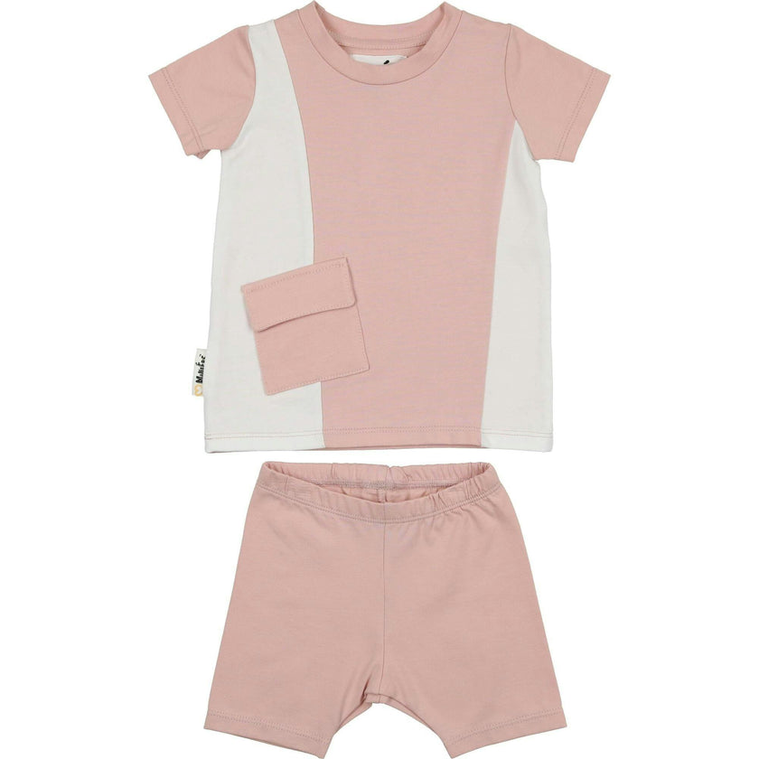 Color-Block Pocket Tee & Short Set