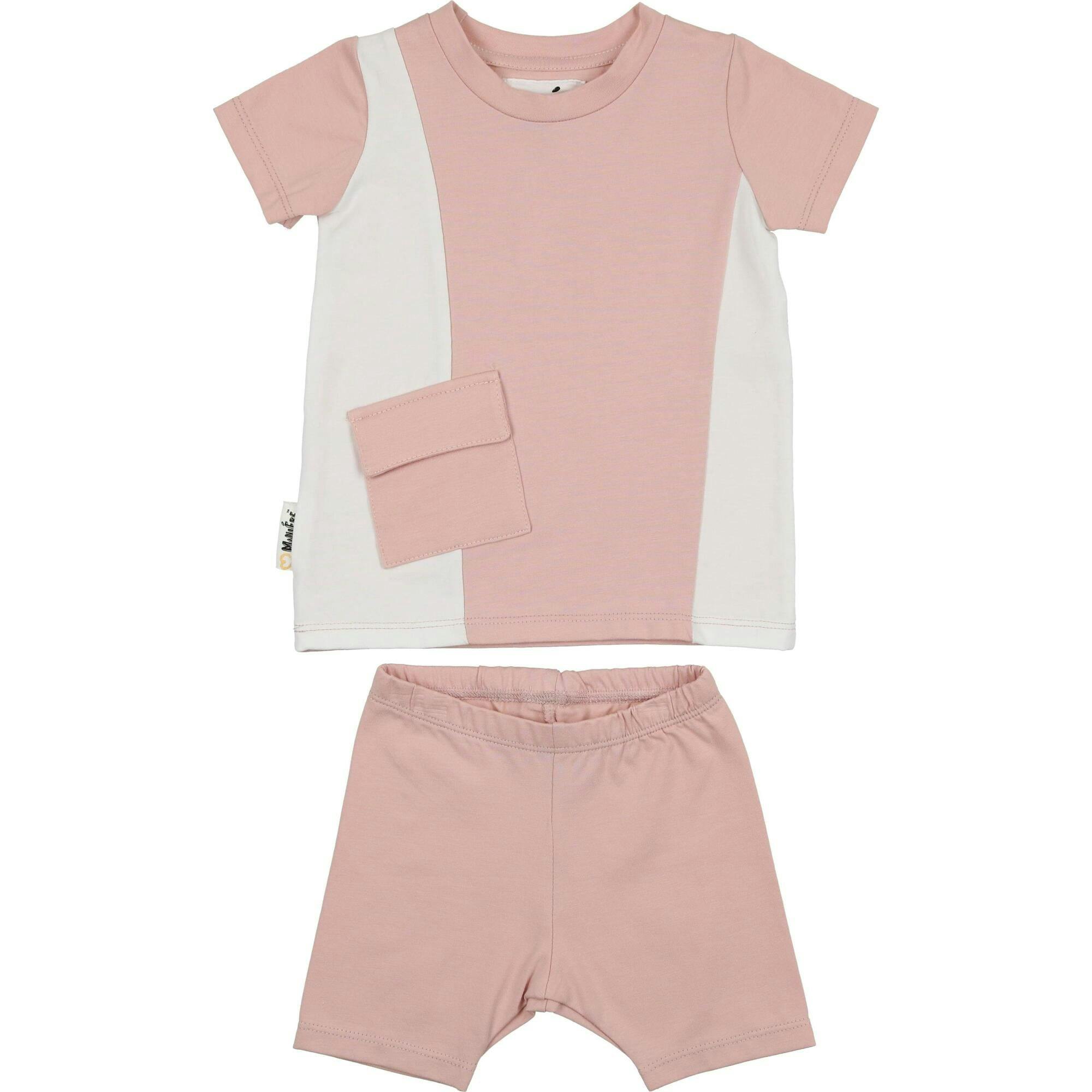 Color-Block Pocket Tee & Short Set